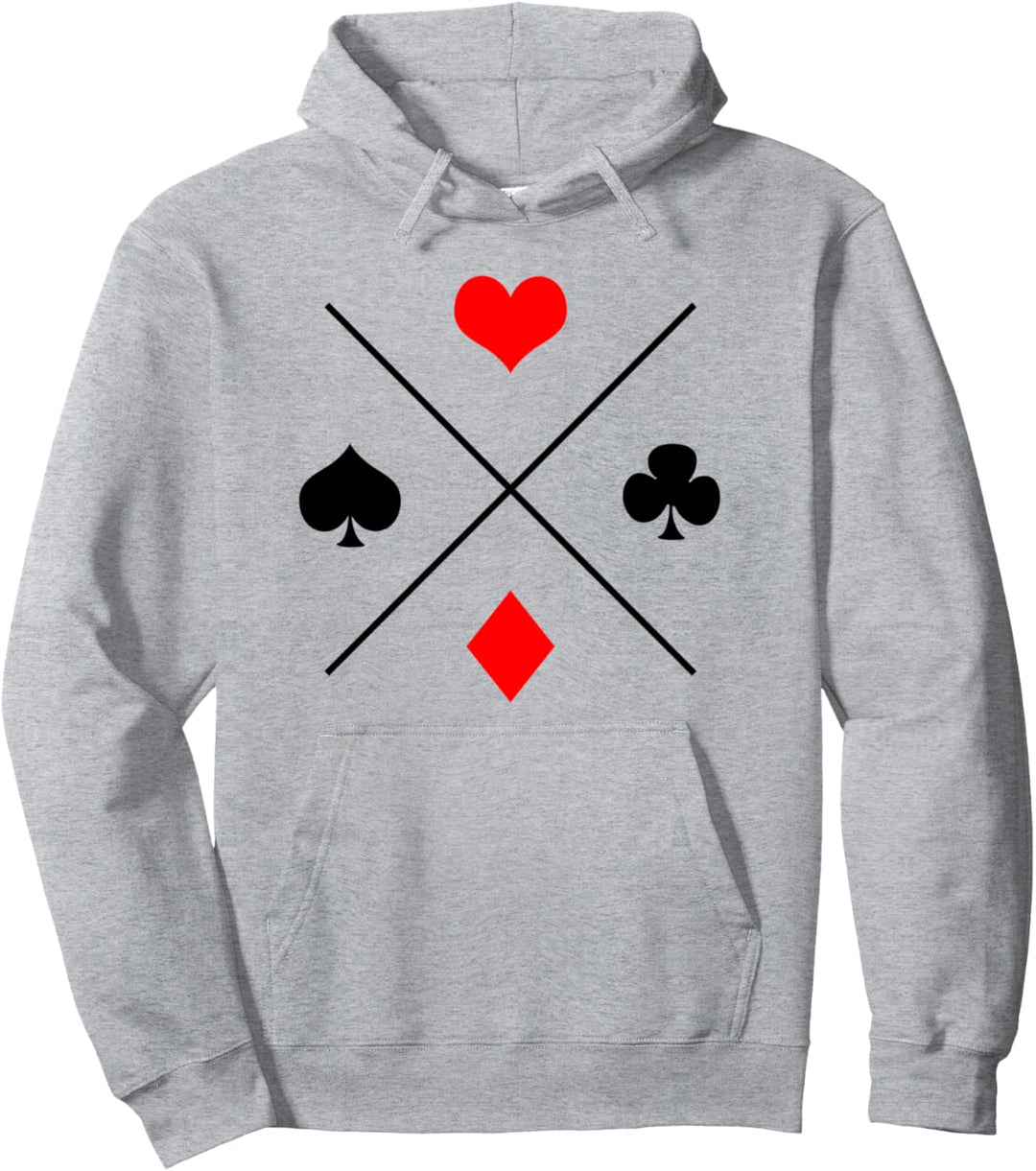 Cross Card Poker Suit Cool Game Symbol Poker Player Gift Pullover Hoodie