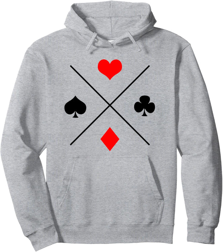 Cross Card Poker Suit Cool Game Symbol Poker Player Gift Pullover Hoodie