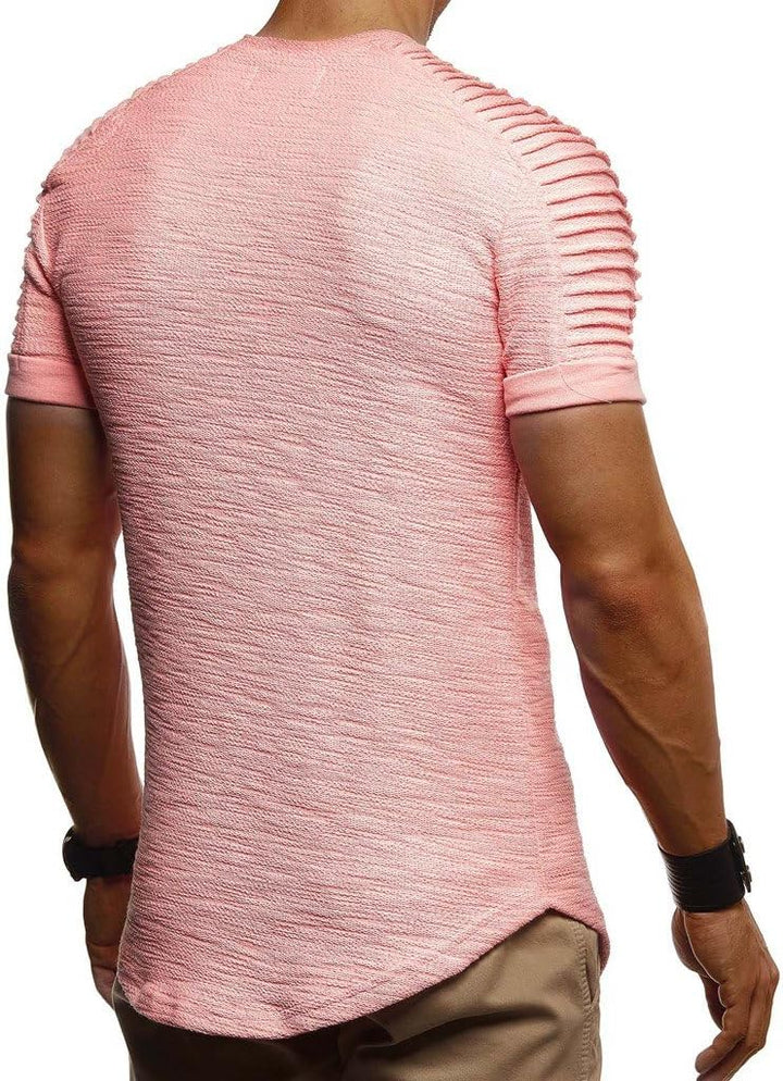 Leif Nelson T-Shirt Herren Sommer mit Rundhals-Ausschnitt, Regular Fit Herren-T-Shirt aus 100% Baumw