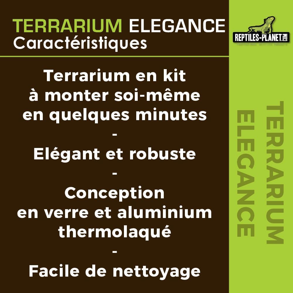 Reptiles Planet Aluminium Elegance Terrarium für Reptilien/# 304 45 x 30 x 30 schwarz Schwarz 45 x 3