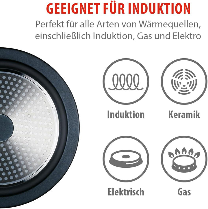 alpina Tajine Topf 2,5L - Geeignet für Induktion - Kochtopf mit Keramikdeckel Ø30cm - Robuster Dampf