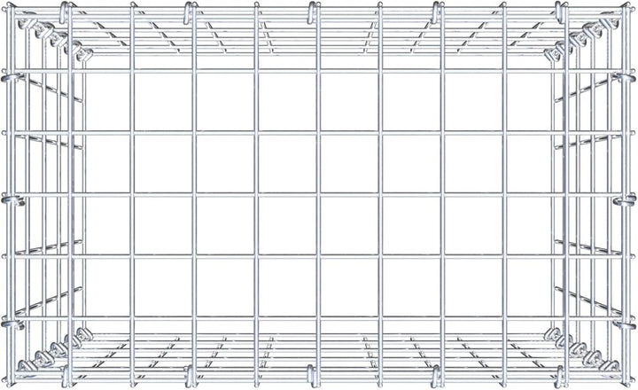 GABIONA Anbau-Gabione Typ3 eckig, Maschenweite 5 x 10 cm, Tiefe 30 cm, Gabione 50 x 50 x 30 cm (L x