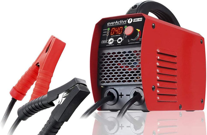 everActive Batterieladegerät, Autoladegerät mit Wechselrichter-Starter für 12 / 24V Batterie CBC-40,