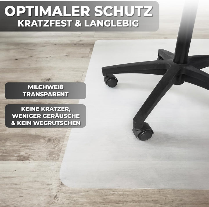 Bodenschutzmatte Bürostuhl versch. Grössen - Bürostuhl Unterlage rutschfest in milchweiss - Made in