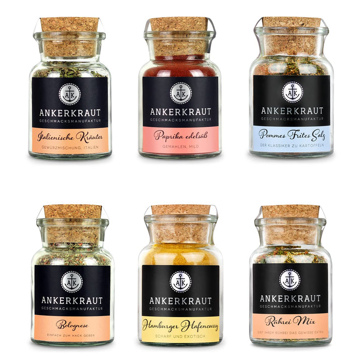 Ankerkraut Küchen Starter-Set mit 6 Gewürzen, Geschenk für Männer/Frauen/Div, Kitchen-Basic Starter-