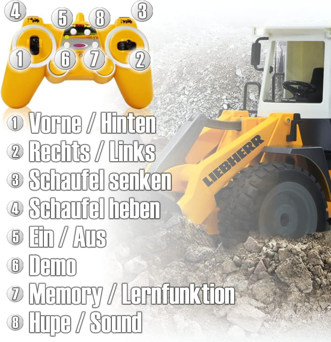 JAMARA Liebherr Radlader 564 Baustellenfahrzeug 1:20 ferngesteuert 2,4 GHz offiziell lizenziert (Lie