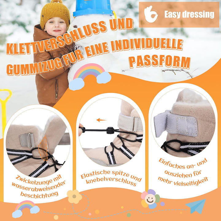 visionreast Winterstiefel Mädchen Winterschuhe Kinder Junge Wanderschuhe mit Wollfutter Schneestiefe