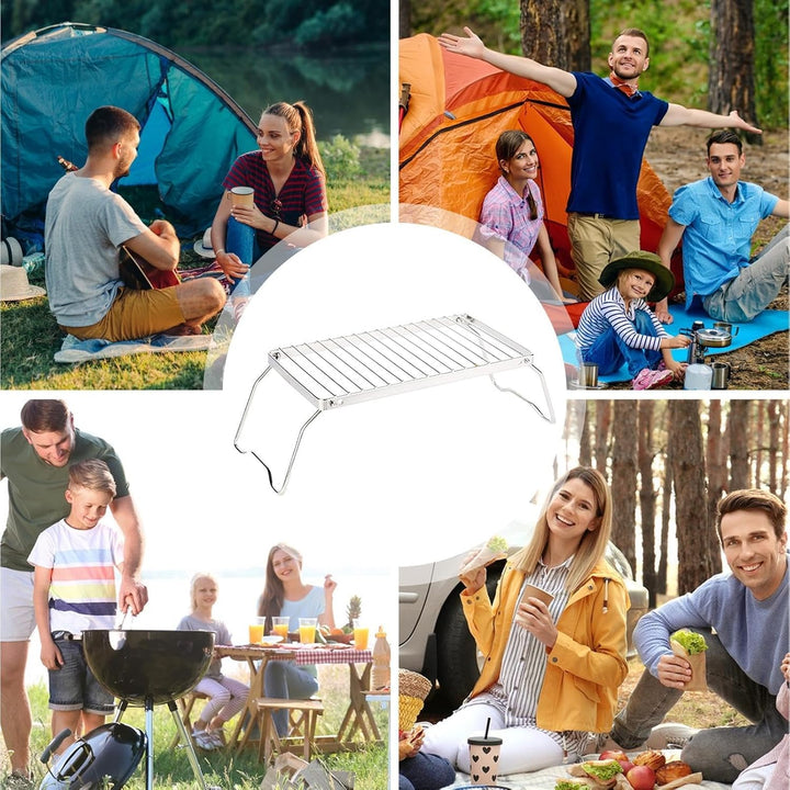 Klappbarer Lagerfeuergrill, Campingrost, Tragbarer, Zusammenklappbarer Campinggrill Aus Edelstahl Üb