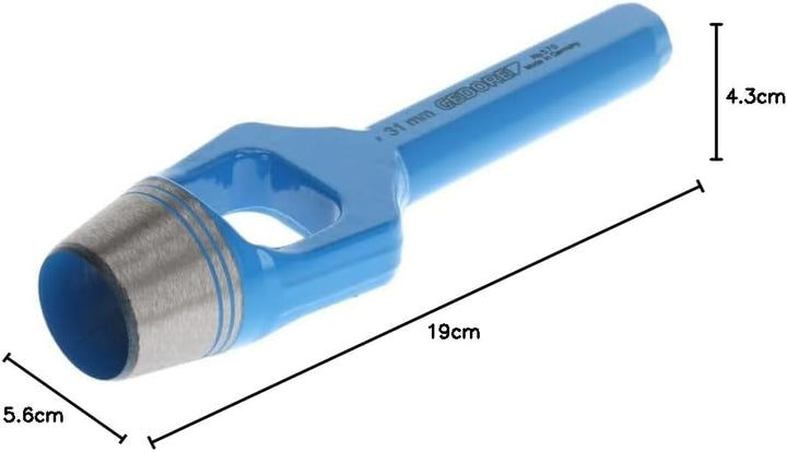 GEDORE Henkellocheisen für weiche Materialen, Ø 31 mm, Gummi Leder Dichtungen Stoff, rund, 190 mm la