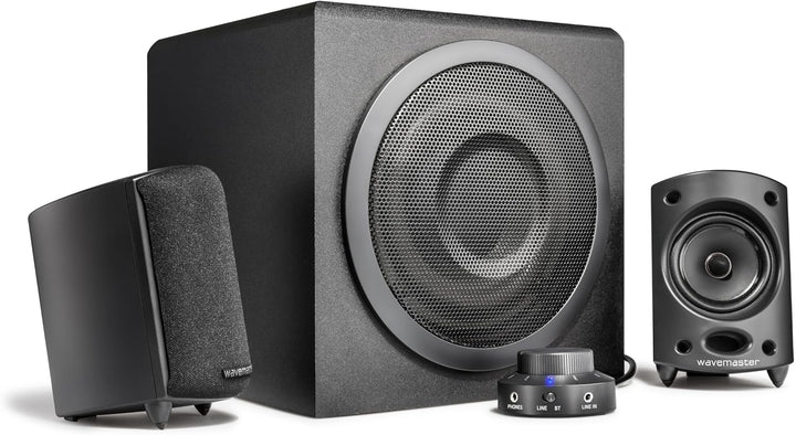 Wavemaster Moody BT 2.1 Lautsprecher System (65 Watt) mit Bluetooth-Streaming Aktiv-Boxen Nutzung fü