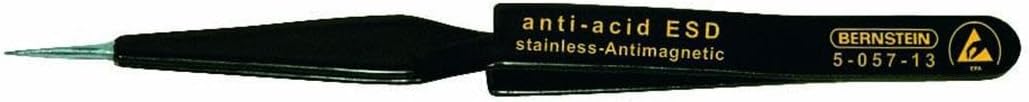 BERNSTEIN ESD SMD Kreuzpinzette 120 mm Form 53 Edelstahl, selbsthaltend, ableitfähig