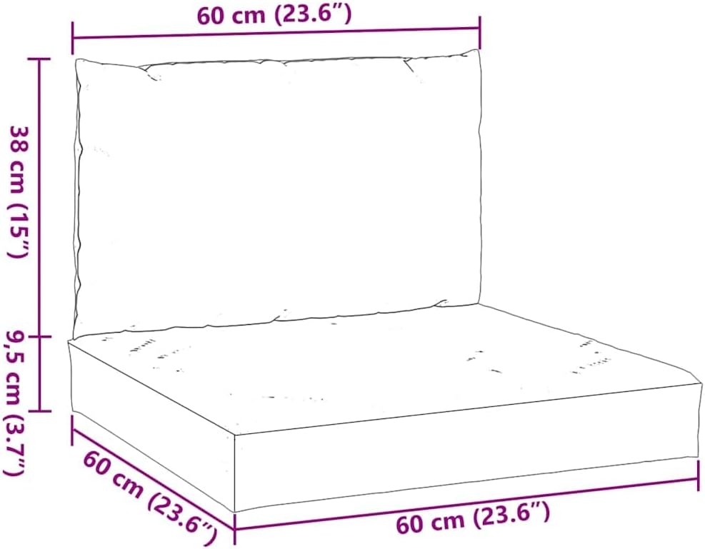vidaXL Palettenkissen 2-TLG., Palettenauflage für Europaletten, Palettenpolster Palettensofa Outdoor