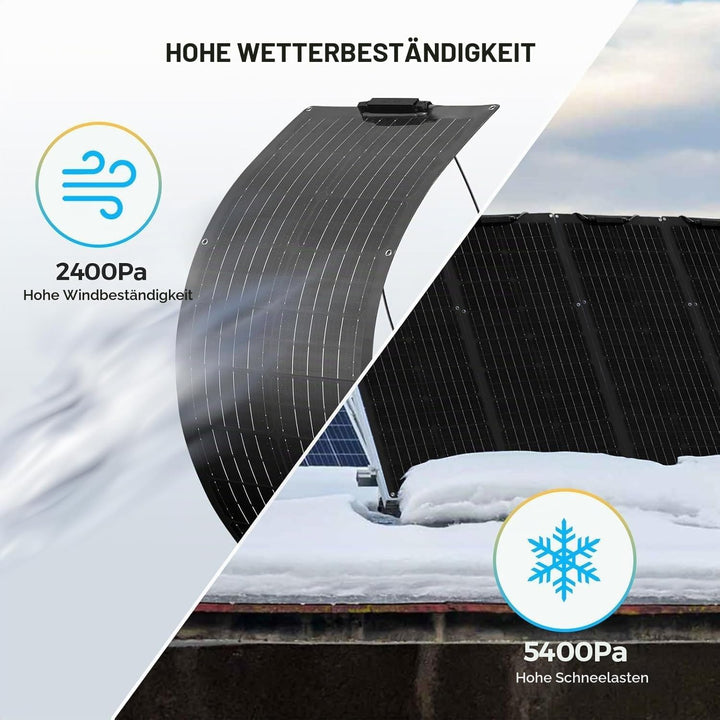 2 x 50W Flexibles Solarpanel Kit Set 12V Monokristallines 100Watt Solarmodul mit 10A 12V/24V Solarla