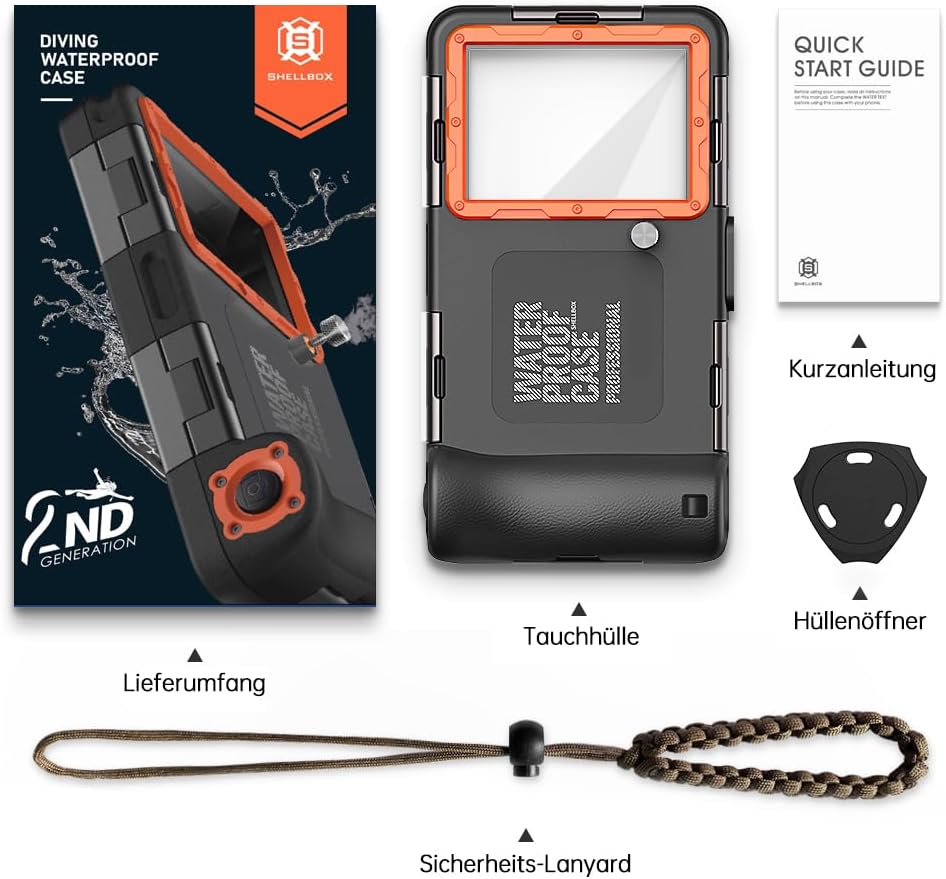 Unterwasser-Tauchgehäuse für iPhone, Samsung Galaxy, Huawei Xiaomi Redmi Smartphones, Professionelle