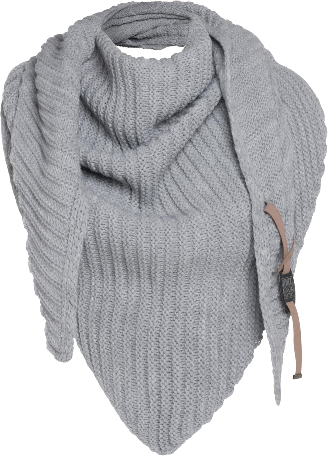 KNIT FACTORY - Demy Dreiecksschal - Damen Strickschal mit Wolle - Winterschal - Herbst & Winter Esse