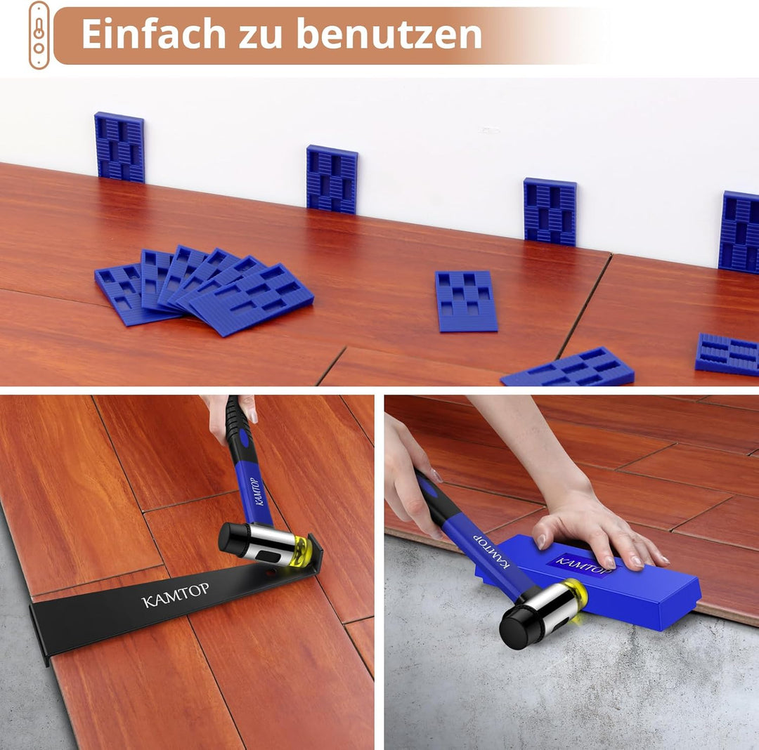 Kamtop 63 tlg.Verlegeset Parkett Nivelliersystem Laminat Parkett Holzfussboden Installations Set Lam