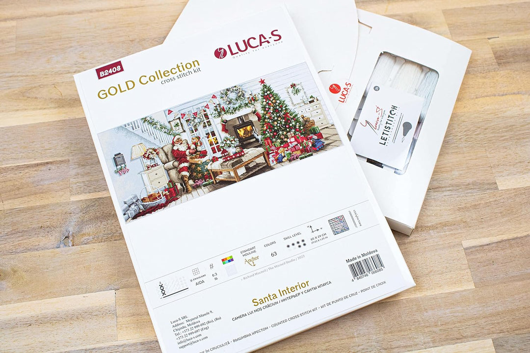 Kreuzstich-Set Luca-S Gold – Santa Interior, B2408, Stickpackung