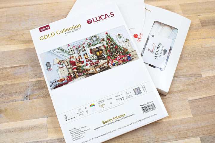 Kreuzstich-Set Luca-S Gold – Santa Interior, B2408, Stickpackung
