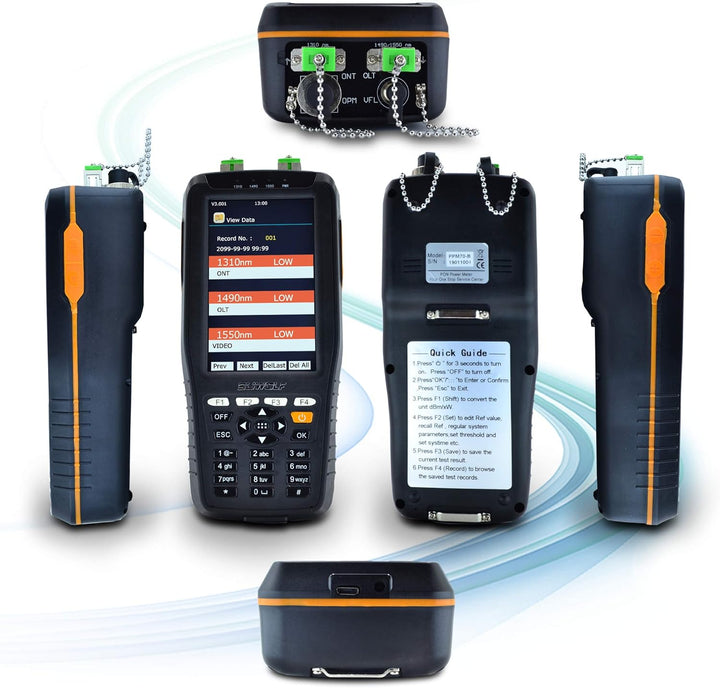 1310/1490 / 1550nm tragbares optisches PON-Leistungsmessgerät, tragbares PON-Glasfaserkabeltester-We