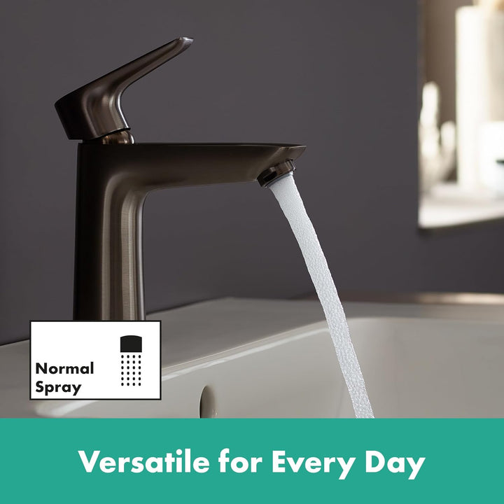 hansgrohe Wasserhahn Talis E (wassersparende Armatur mit hohem Auslauf 110mm, Zugstangen- Ablauf), B