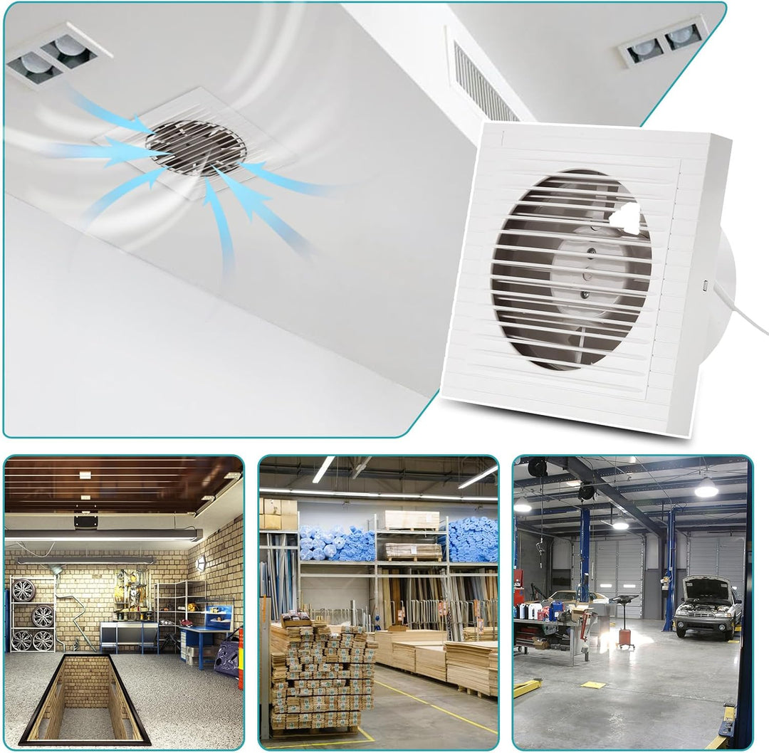 Randaco 2x Badlüfter Ø 100mm Wandventilator Lüfter, badezimmer Abluft Ventilator Küche WC Bad Lüfter
