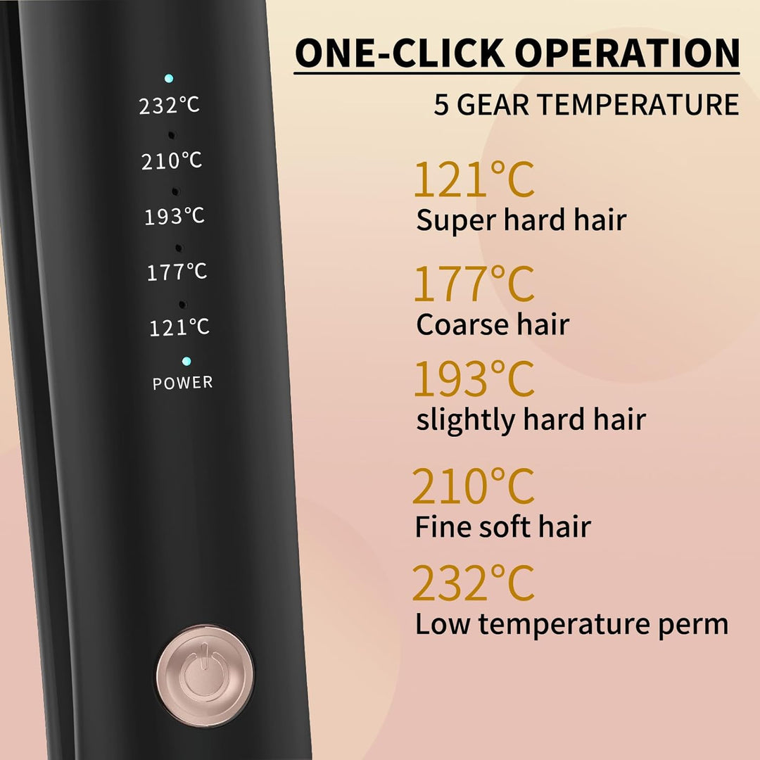 K&K 2 in 1 Glätteisen Locken und Glätten, 20s Schnellaufheizung, Titanplatten Ionen Haarglätter für