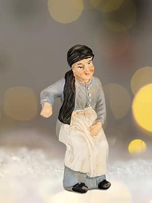 MaMeMi Krippenfigur (Oma) - sitzende Oma als Krippen-Dekoration [ca 7 cm hoch, handbemalt aus Polyse