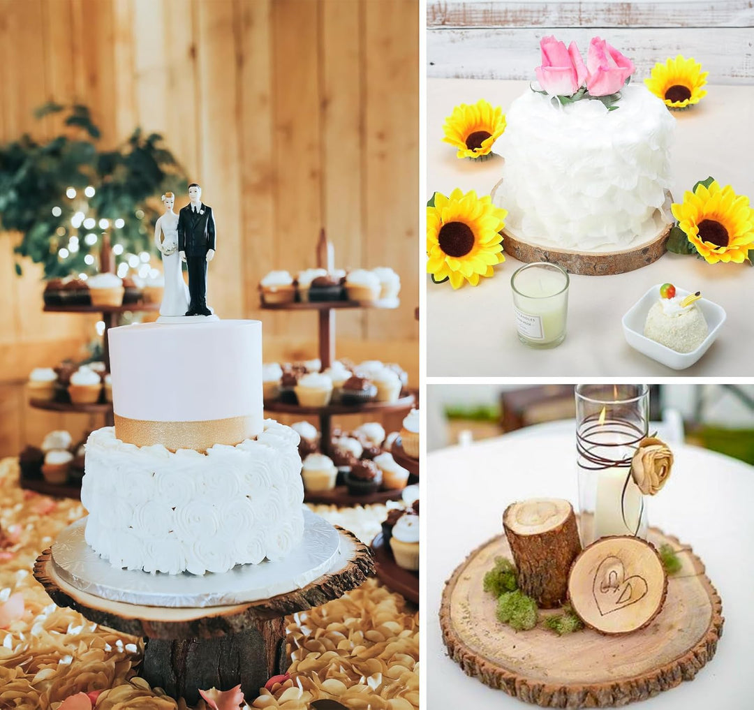 Truevaste Holzscheiben 18er Set 18-20 cm Runde Baumscheiben ohne Loch – Unbehandelte Holz Log Scheib