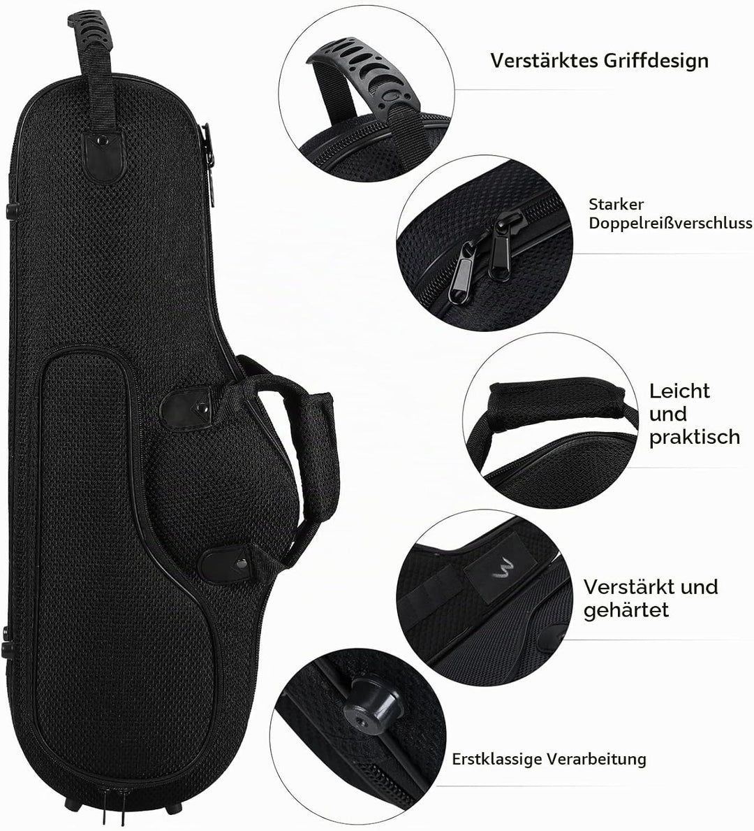 Vaguelly Alt Saxophon Koffer, Oxford Wasserdicht Altsaxophon Leichtkoffer Gigbag Rucksack mit Polste