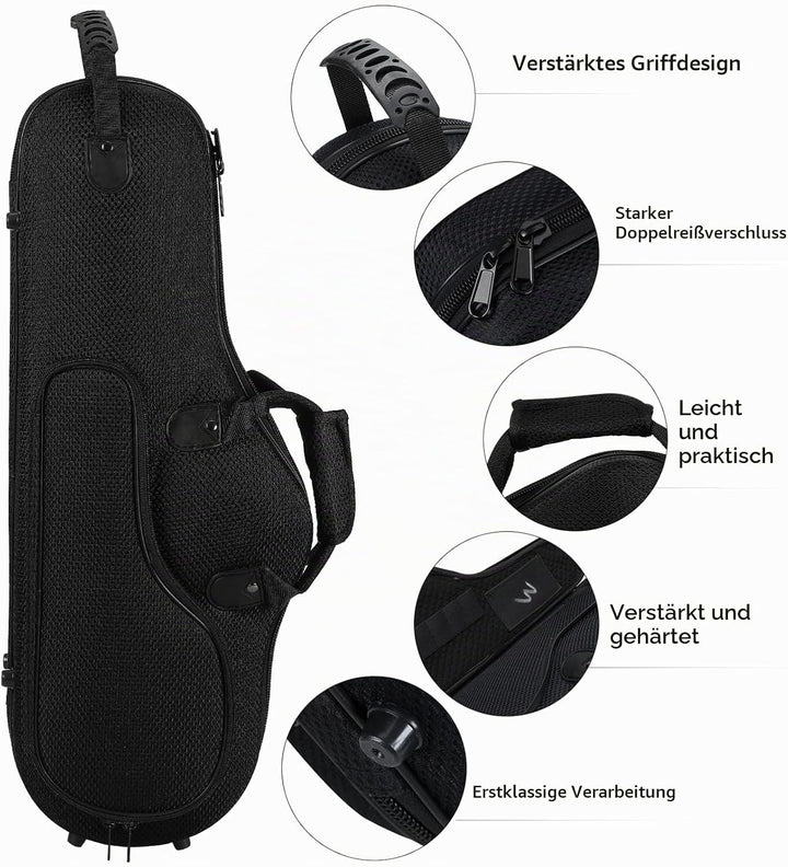 Vaguelly Alt Saxophon Koffer, Oxford Wasserdicht Altsaxophon Leichtkoffer Gigbag Rucksack mit Polste