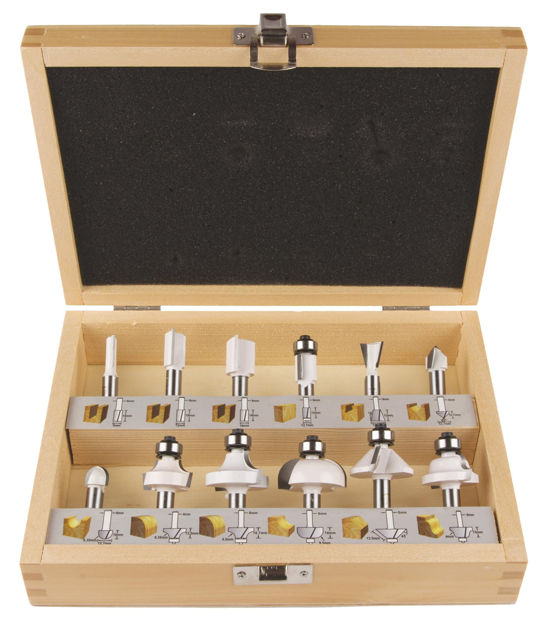 Makita Fräser Set, 8 mm, 12 Stück, D-53556