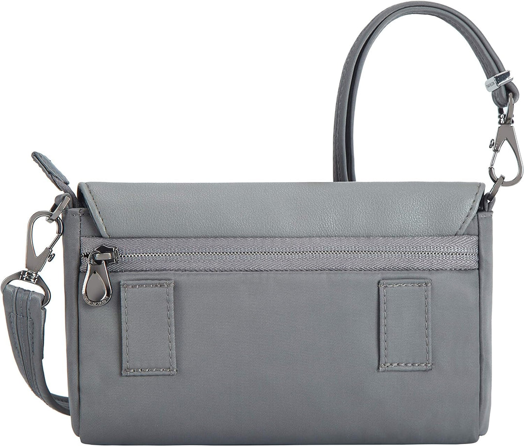 Travelon Unisex Addison Convertible Crossbody, Anti-Diebstahl, Gürteltasche, grau, Grau