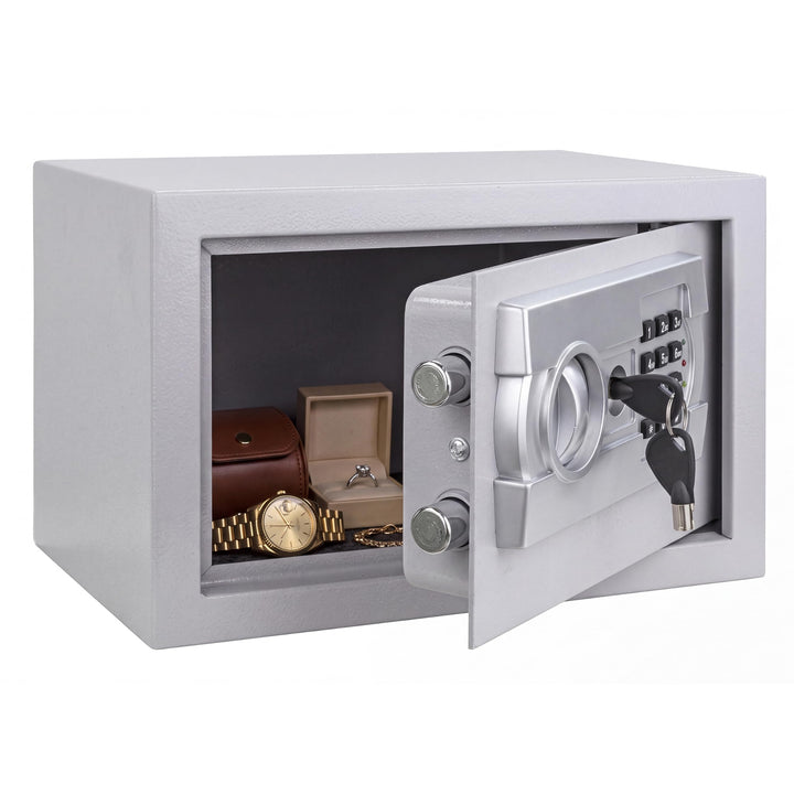 Silvergear® Elektronicscher Tresor mit Zahlencode | Mini Elektronischer Safe | Mini Stahlsafe mit Co