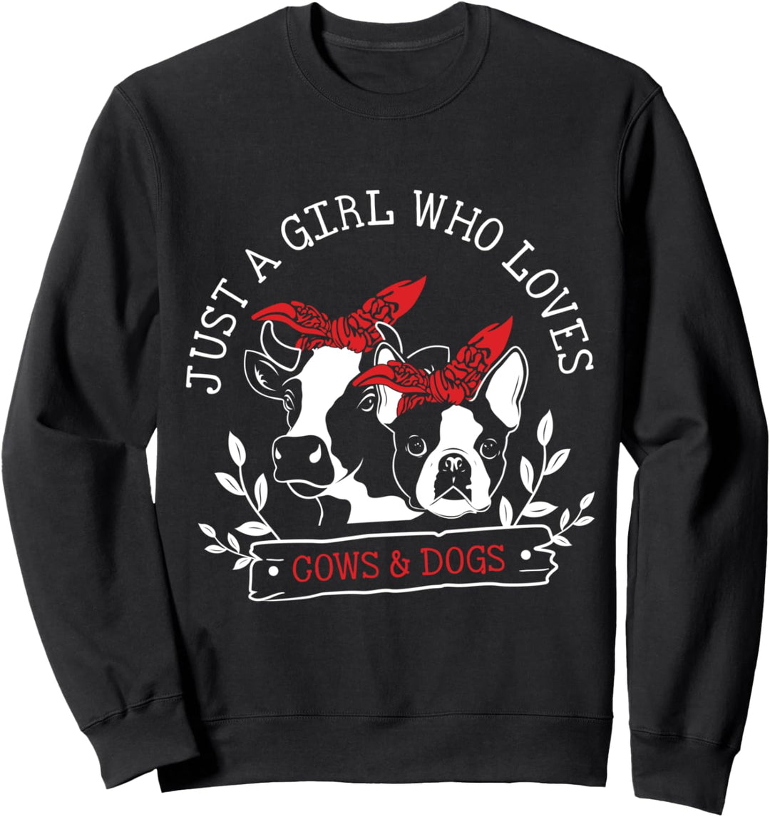 Nur ein Mädchen, das Kühe und Hunde liebt Sweatshirt