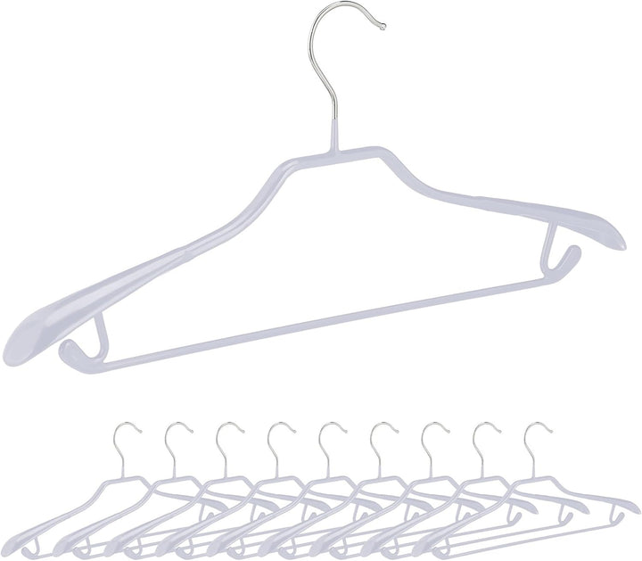 50 x Anzugbügel, breite Schulterauflage, rutschfest gummiert, Kostümbügel, Hosenstange, Haken, Kleid