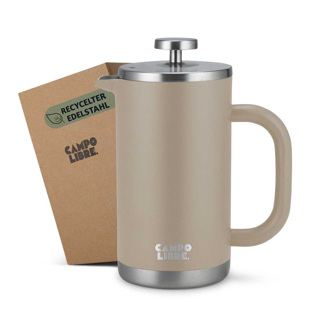 Campo Libre.® Giorgio. French Press I Kaffeebereiter aus doppelwandigem Edelstahl 0,6l I plastikfrei