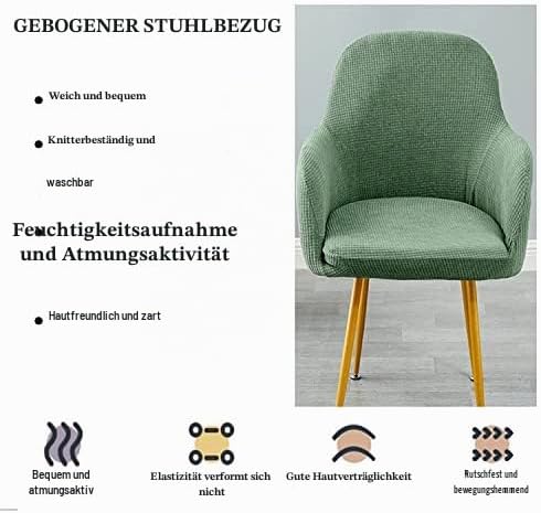 klkjk Stretch Stuhlhussen-Bezüge Stuhlbezug Mit Armlehne 2/4/6er Set Esszimmerstuhlbezug Hochlehner