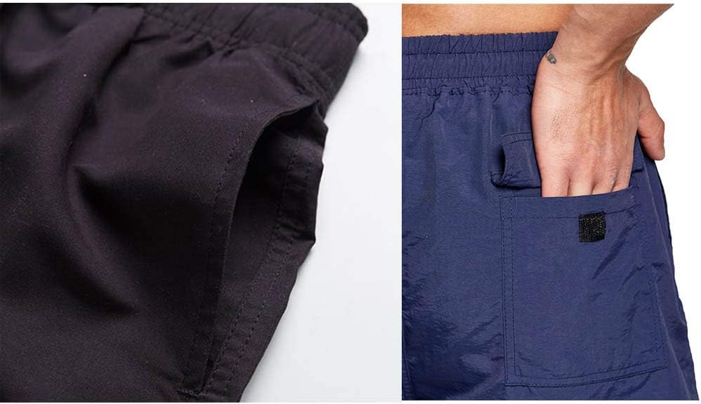 JustSun Badehose Herren Schnelltrocknend Boardshorts mit Mesh-Futter und Verstellbarem Tunnelzug L A