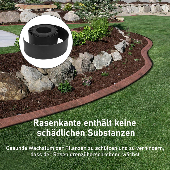 Herrselsam Rasenkanten Kunststoff Mähkante, Beeteinfassung Rund Gartenumrandung Unsichtbar Lawn Edgi