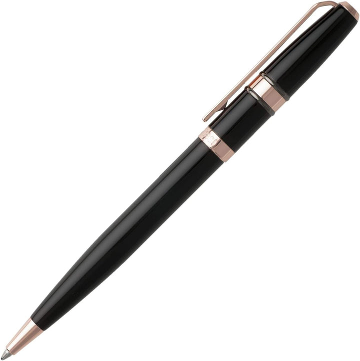 Cerruti Kugelschreiber Madison Black in der Farbe Rose Gold mit blauer Mine, NSH8764A
