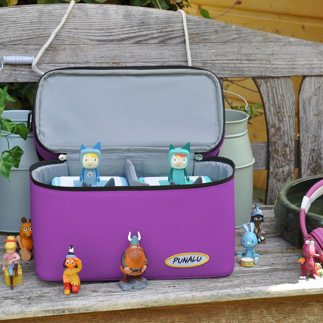 grosse Tasche für Toniebox, viel Platz für Tonie Hörfiguren, Toniebox Tasche (grün) Lila, Lila