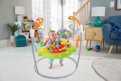 Fisher-Price CHM91 - Spielspass Rainforest Jumperoo, mit Lichtern und Musik, höhenverstellbar, Babys