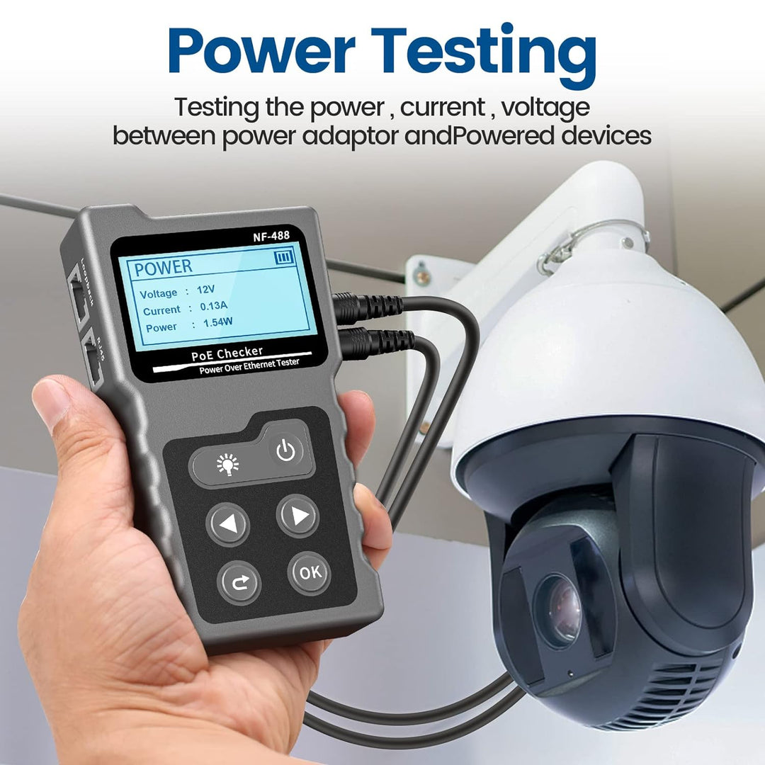 NF-488 Netzwerk RJ45 Tester mit LCD Display, Zur Überprüfung des Kurzschluss, Quer & Unterbrechungsz