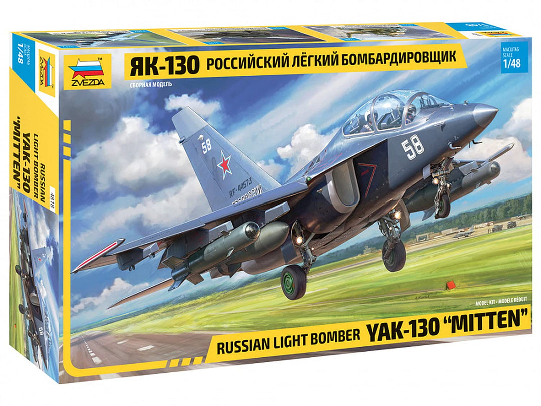 Zvezda Militär 4818 1:48 YAK-130 “Mitten” -Modellbausatz,Plastikbausatz, Bausatz zum Zusammenbauen,