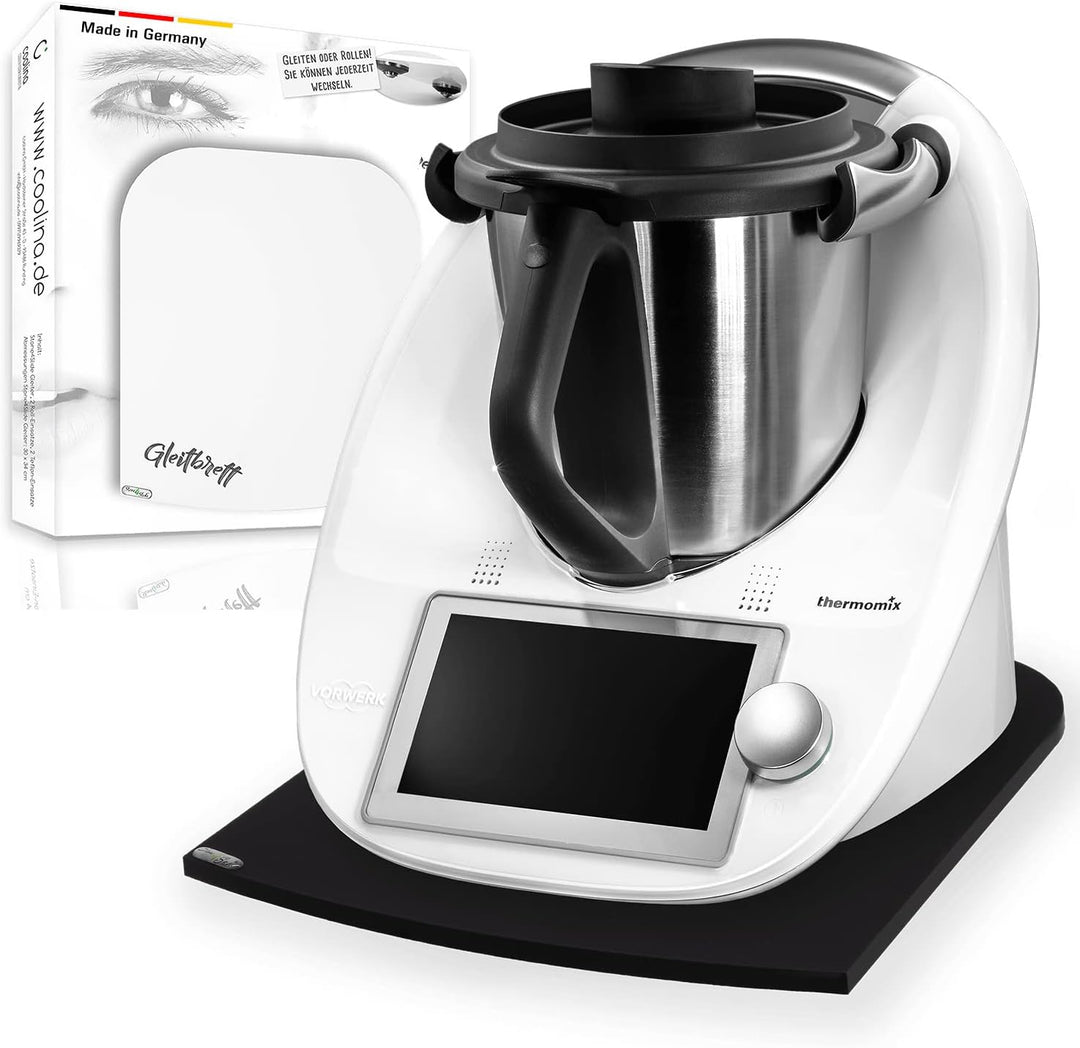 Stone4Slide coolina® Gleitbrett Gleiter aus Acryl Schwarz passend für Thermomix TM6 TM5