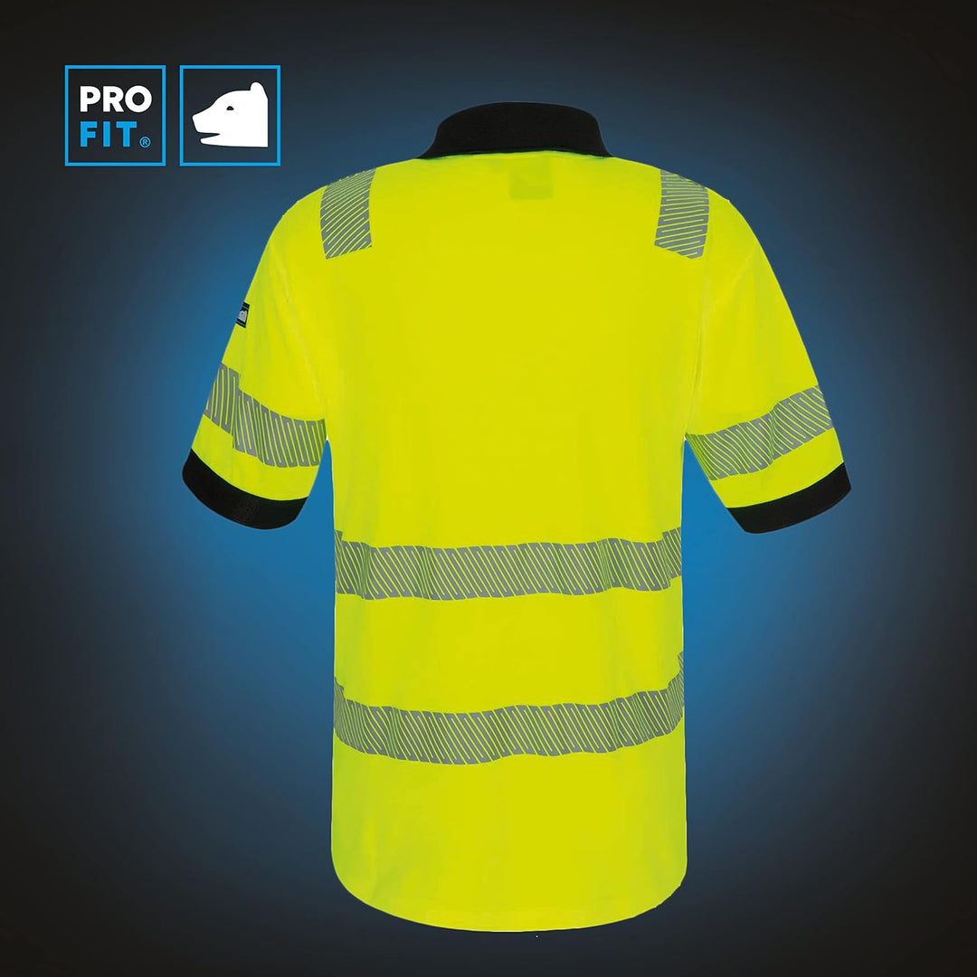 PRO FIT Warnschutz Poloshirt - EN ISO 20471 - UV-Schutz 40+ - Atmungsaktiv - Nachhaltiger Lyocellmix