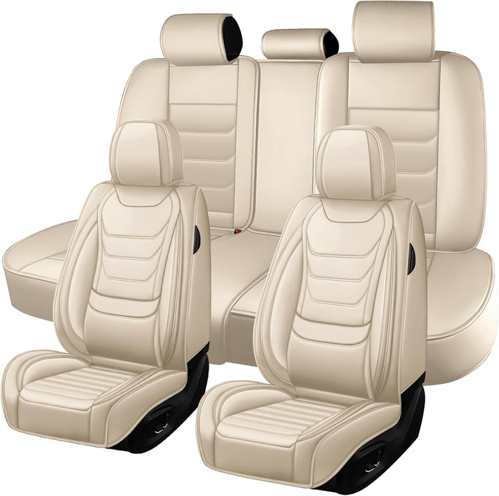 Hukl sitzbezüge Auto für Citroen C4 2004-2026,Passgenau Abnehmbar Waschbar Echtleder 5-Sitzer Komple