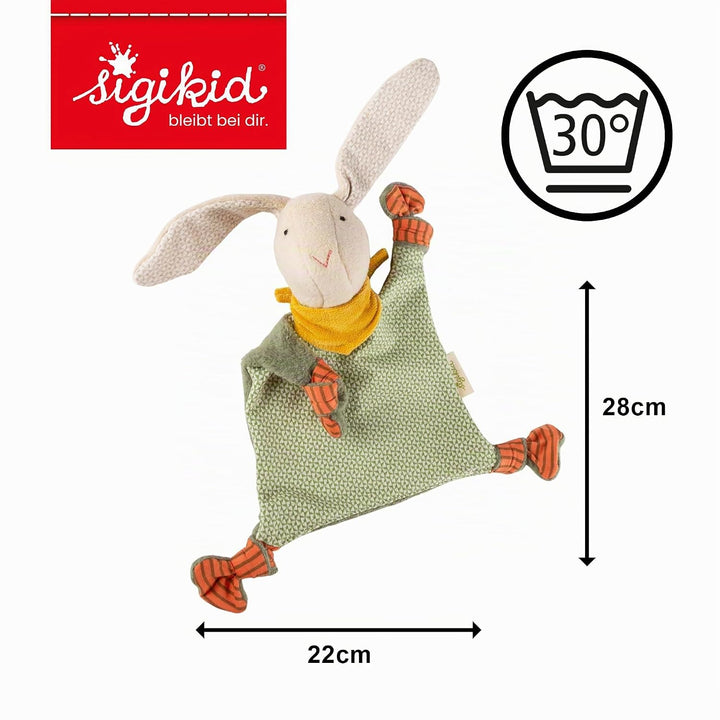 sigikid Baby Schnuffeltuch Schmusetuch Kuscheltuch ab Geburt Geschenkidee Grün/Rot/Beige/Hase, Grün/
