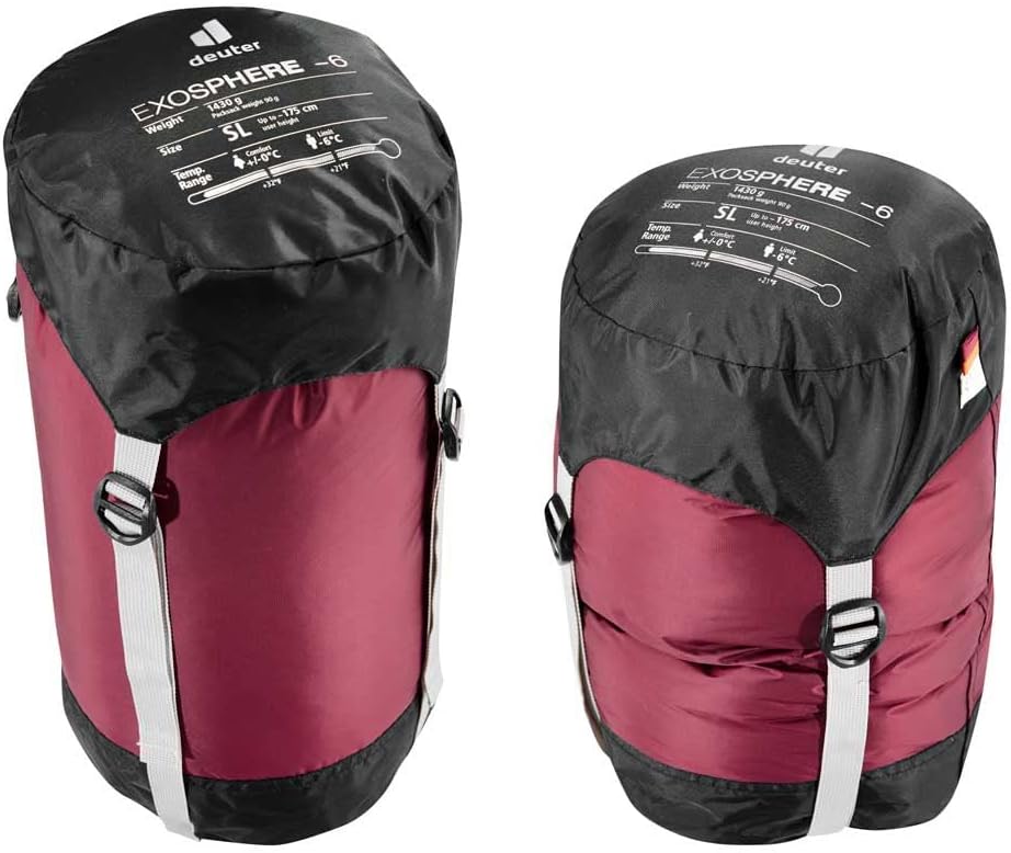 deuter Exosphere -6° SL Damen Kunstfaser Schlafsack, maron-mango Zip left, Zip left