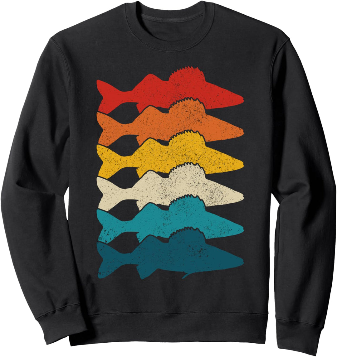 Zander Vintage Retro Fisch Angeln Zander Angler Sweatshirt